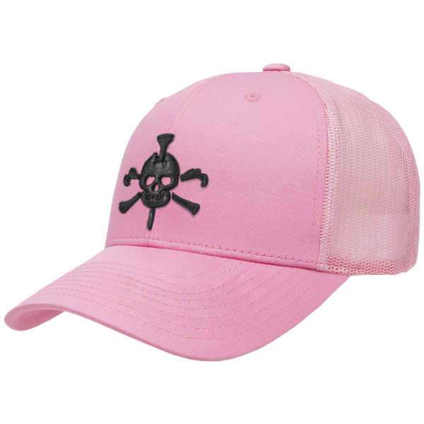 Mr Tee Puff Embroidered Pink Mesh Snapback Cap