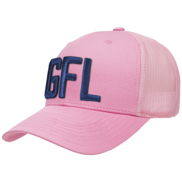 GFL Puff Embroidered Pink Mesh Snapback Cap