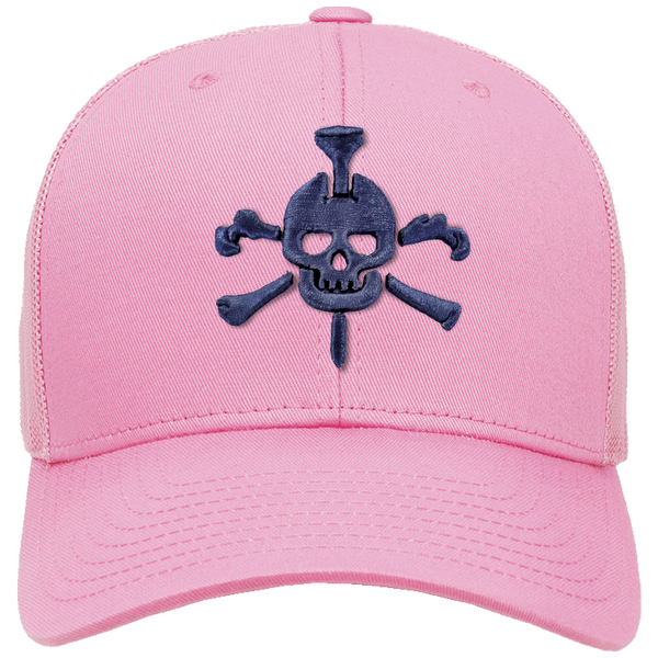 Mr Tee Puff Embroidered Pink Mesh Snapback Cap