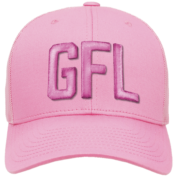 GFL Puff Embroidered Pink Mesh Snapback Cap