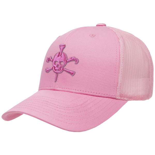 Mr Tee Puff Embroidered Pink Mesh Snapback Cap