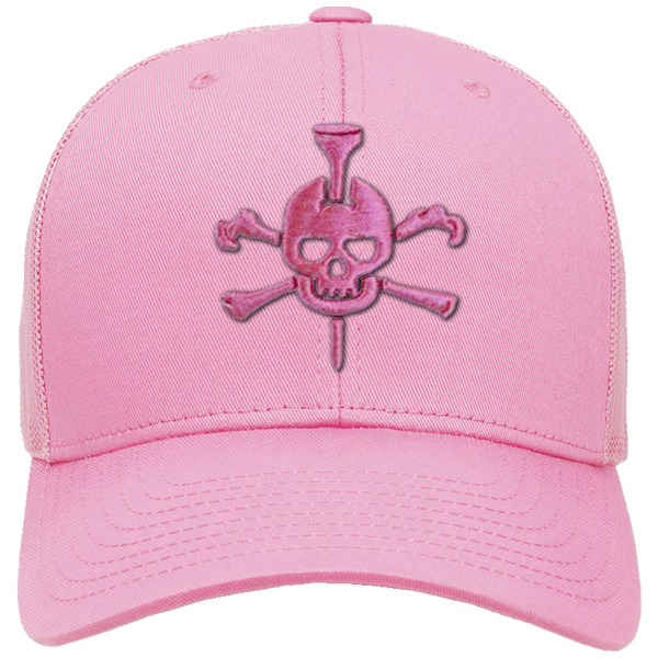 Mr Tee Puff Embroidered Pink Mesh Snapback Cap