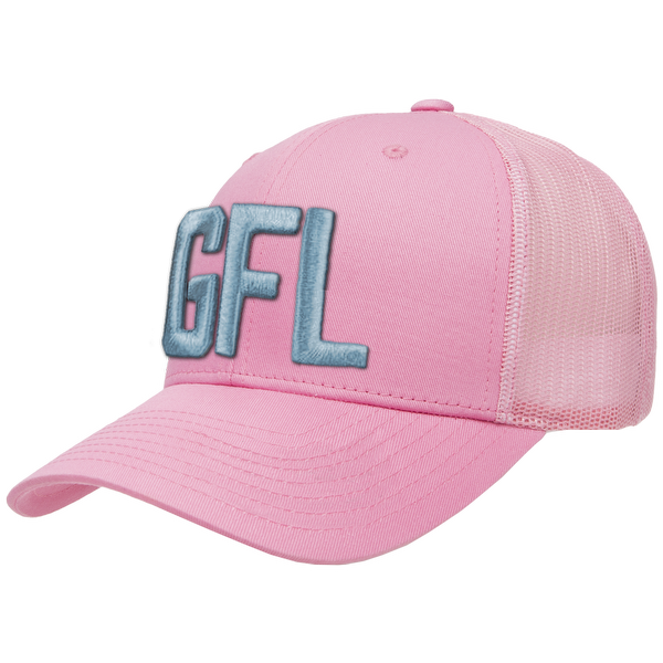 GFL Puff Embroidered Pink Mesh Snapback Cap