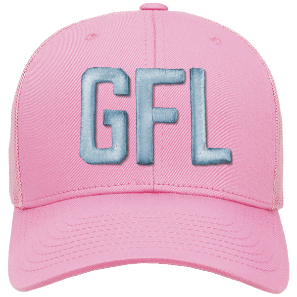 GFL Puff Embroidered Pink Mesh Snapback Cap