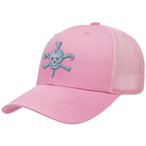 Mr Tee Puff Embroidered Pink Mesh Snapback Cap