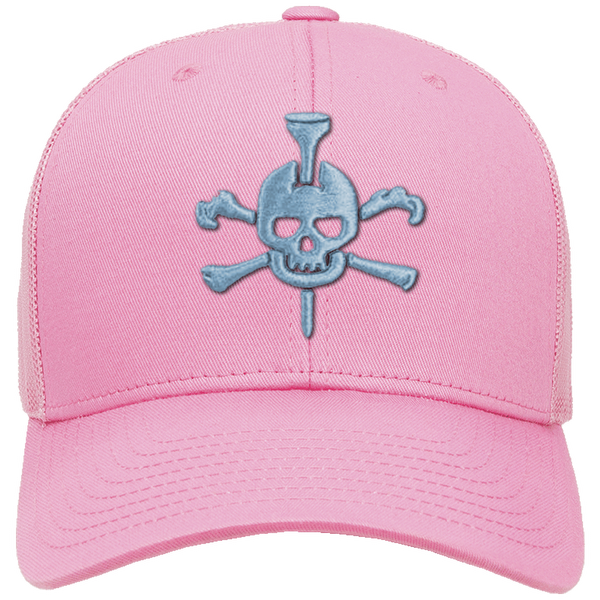 Mr Tee Puff Embroidered Pink Mesh Snapback Cap