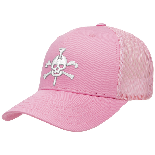 Mr Tee Puff Embroidered Pink Mesh Snapback Cap