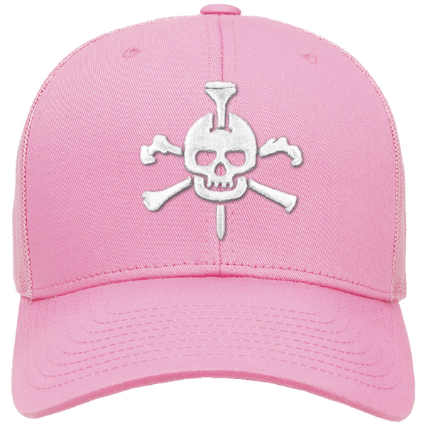 Mr Tee Puff Embroidered Pink Mesh Snapback Cap