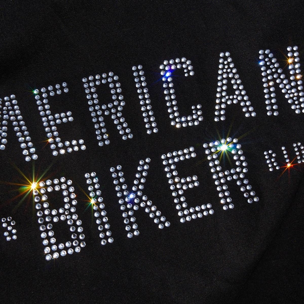 Women's Rhinestone Let's Ride Vintage Mid-Sleeve Fashion Shirt