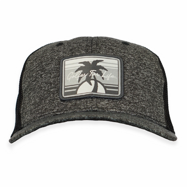 Palm Tree Flexfit® Melange Mesh Back Trucker Cap