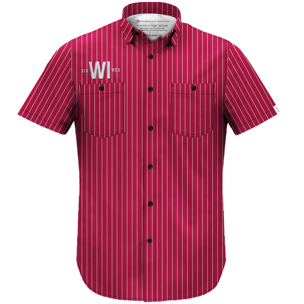 Men's Pinstripe Wisconsin Big Red Lightweight Shirt